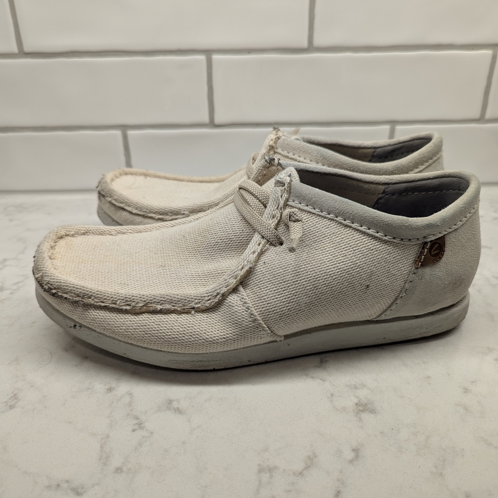Clarks Men's Canvas Loafers - Cream